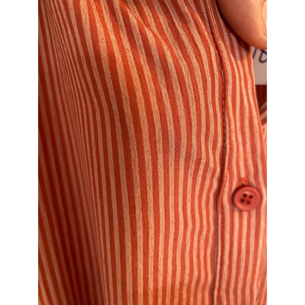 Gilli Calla Shirt Dress 2X Dark Pink Striped Ruffle Sleeve Button Front New - Picture 6 of 14